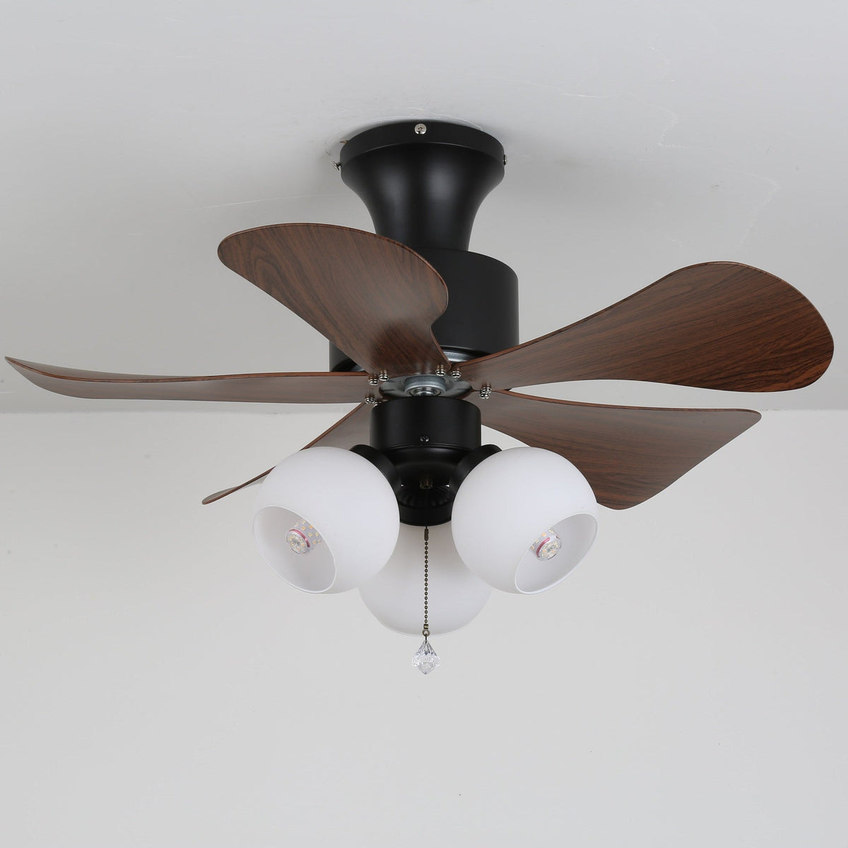 Ventilador de Techo con Luz Lunara Vintage de Madera