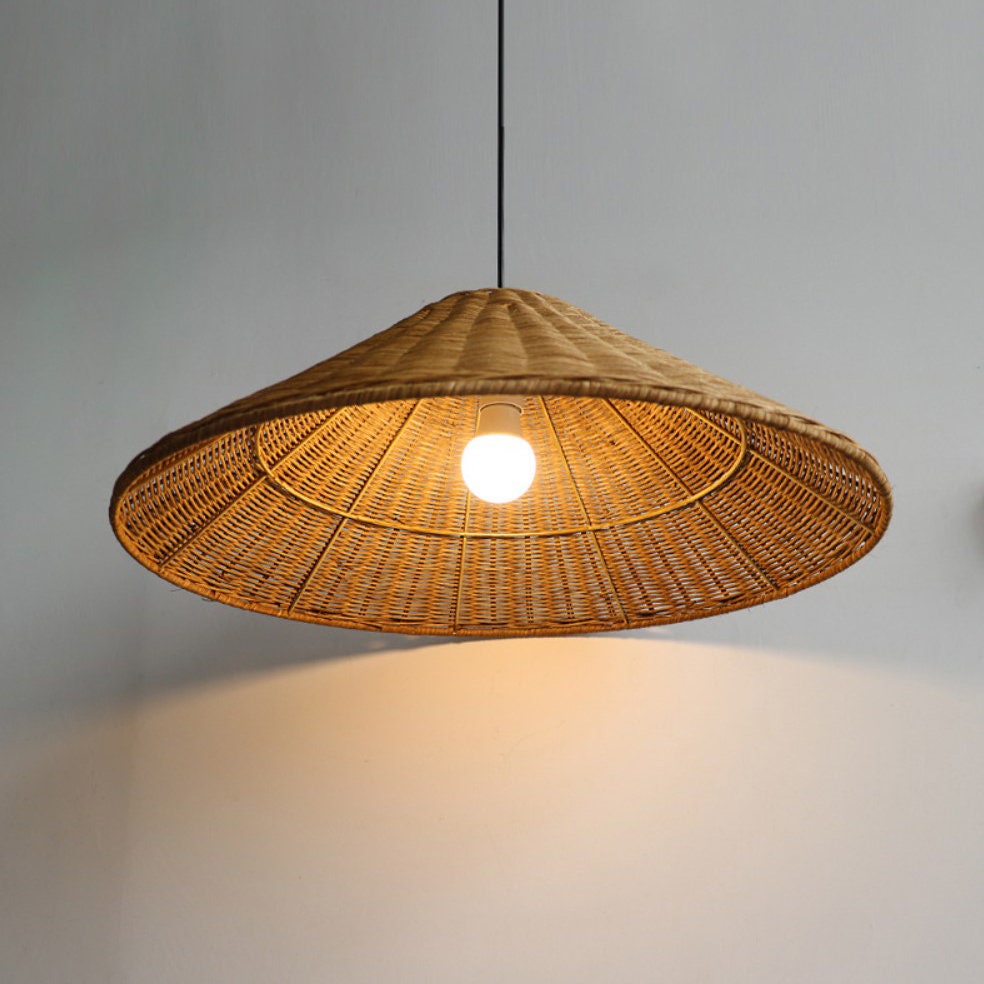 Muto Vintage Hecho a Mano LED Ratán Lámpara Colgante Salón
