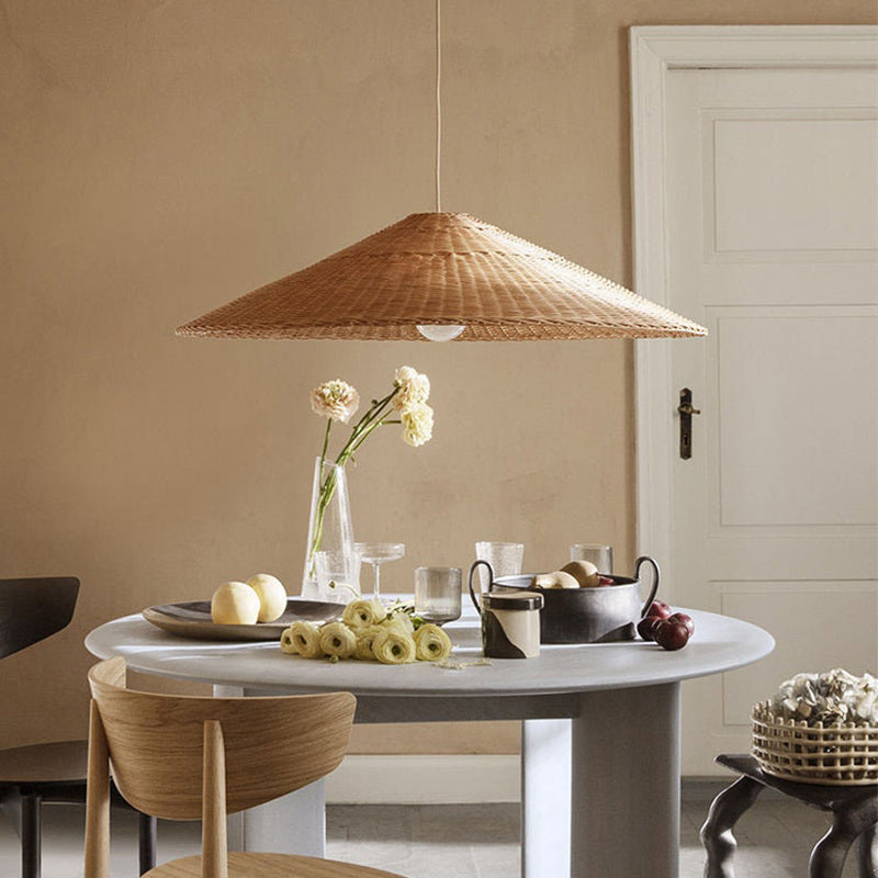 Muto Vintage Hecho a Mano LED Ratán Lámpara Colgante Salón
