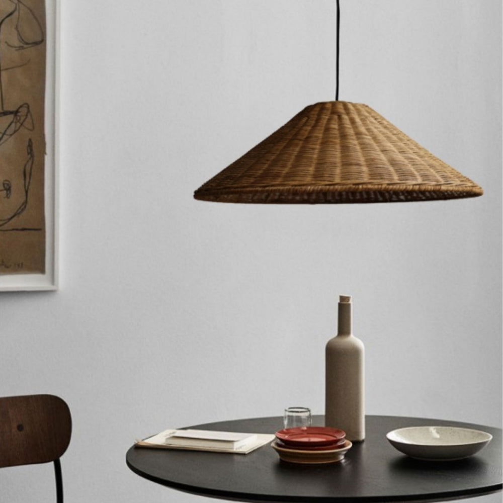 Muto Vintage Hecho a Mano LED Ratán Lámpara Colgante Salón