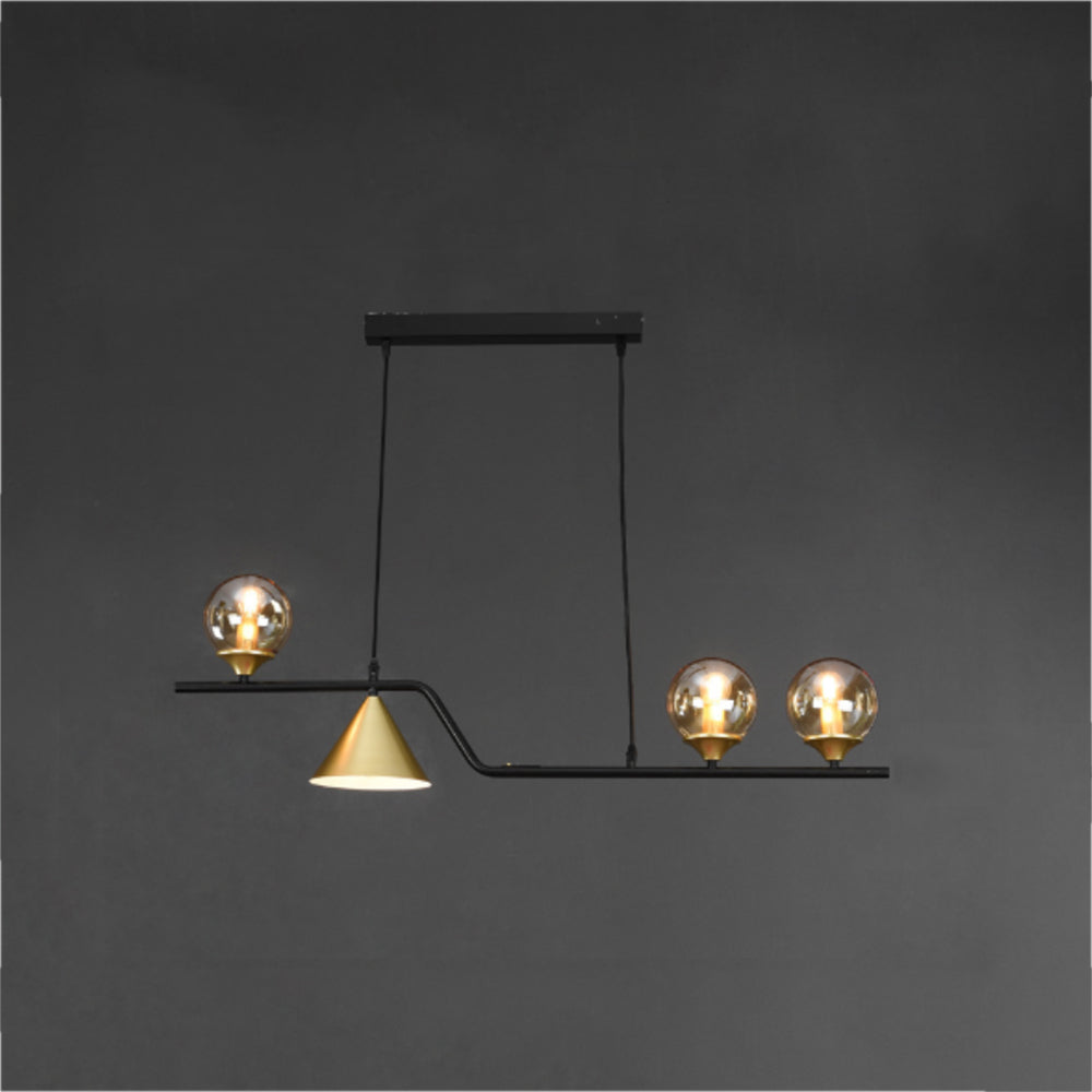 Arisha Moderno LED Lámpara Colgante Negro/Oro Vidrio Salón/Dormitorio