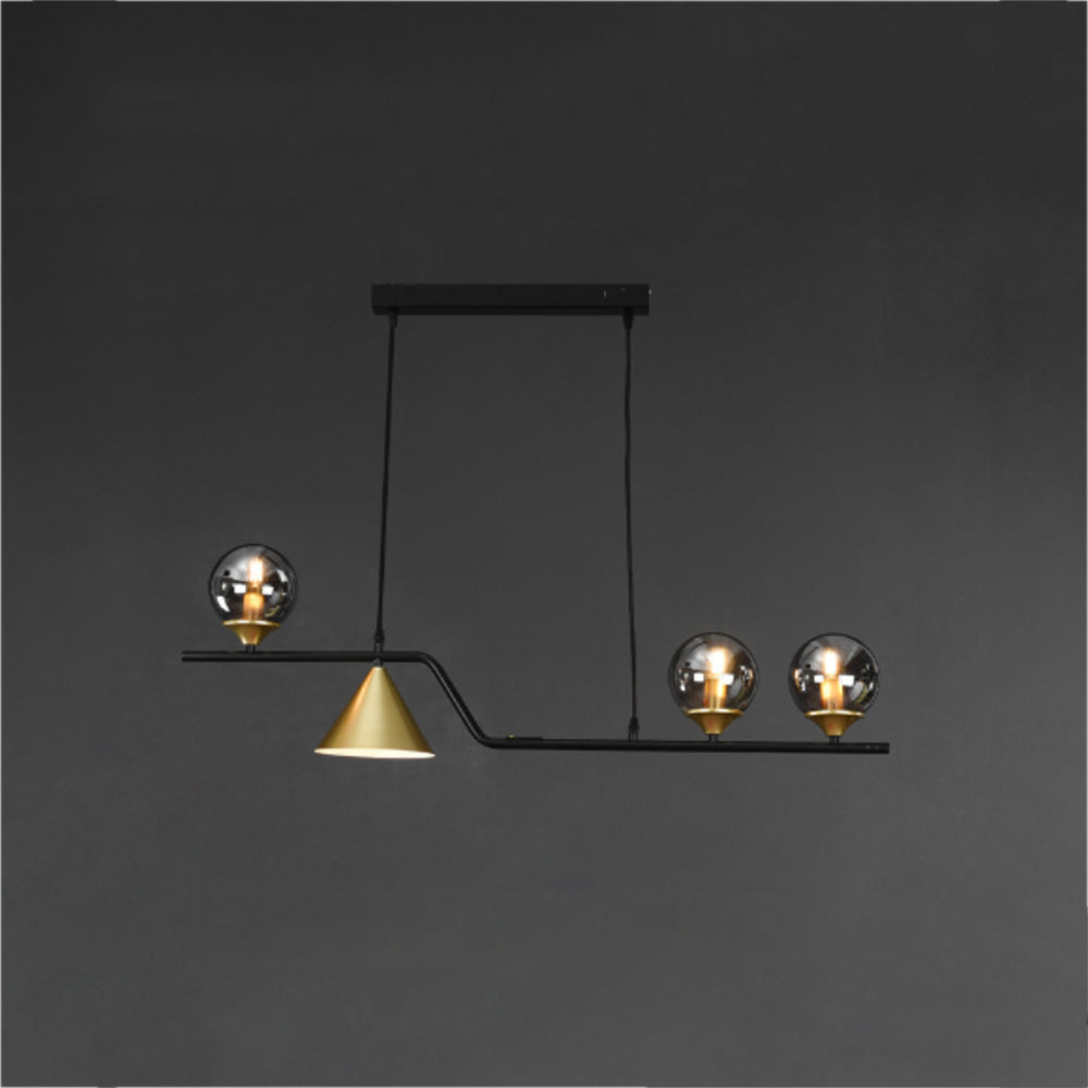 Arisha Moderno LED Lámpara Colgante Negro/Oro Vidrio Salón/Dormitorio