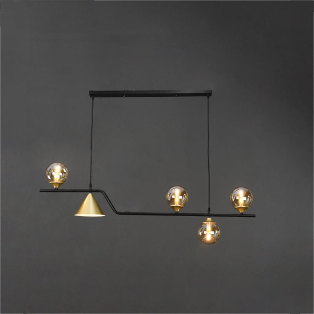 Arisha Moderno LED Lámpara Colgante Negro/Oro Vidrio Salón/Dormitorio