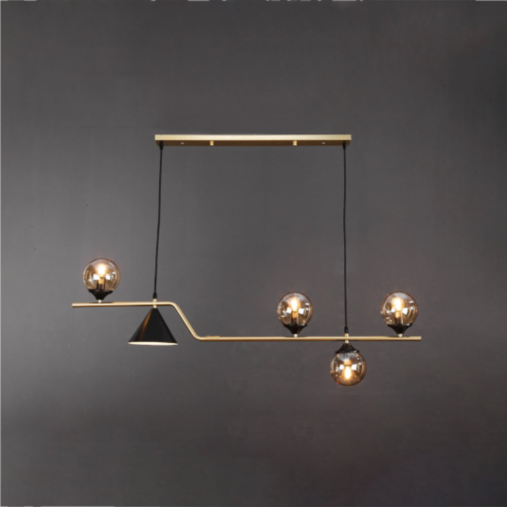 Arisha Moderno LED Lámpara Colgante Negro/Oro Vidrio Salón/Dormitorio