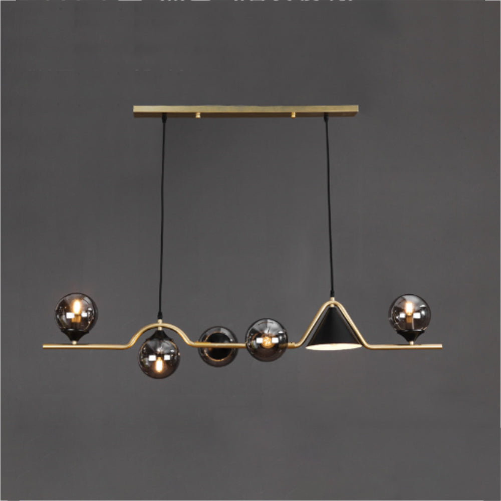 Arisha Moderno LED Lámpara Colgante Negro/Oro Vidrio Salón/Dormitorio