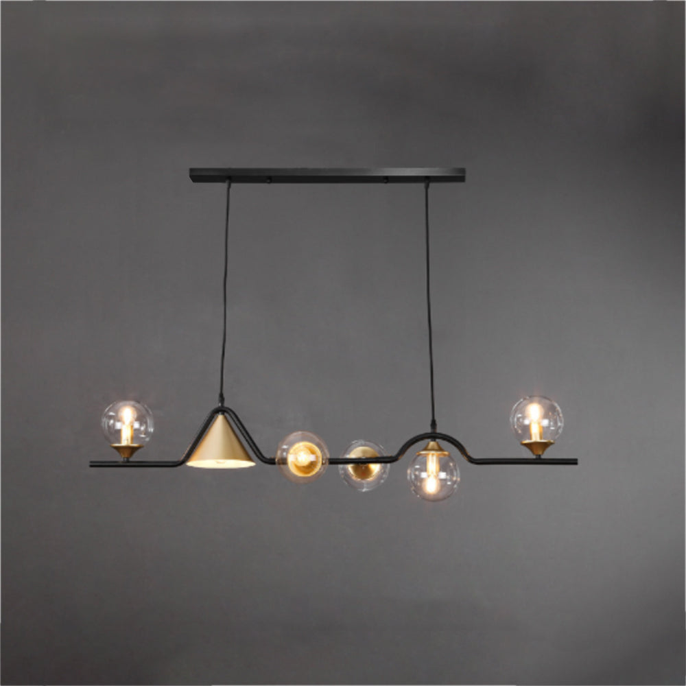 Arisha Moderno LED Lámpara Colgante Negro/Oro Vidrio Salón/Dormitorio