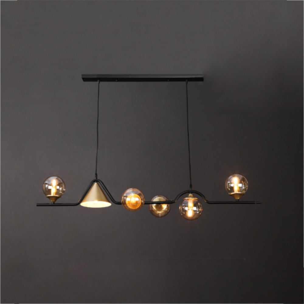 Arisha Moderno LED Lámpara Colgante Negro/Oro Vidrio Salón/Dormitorio
