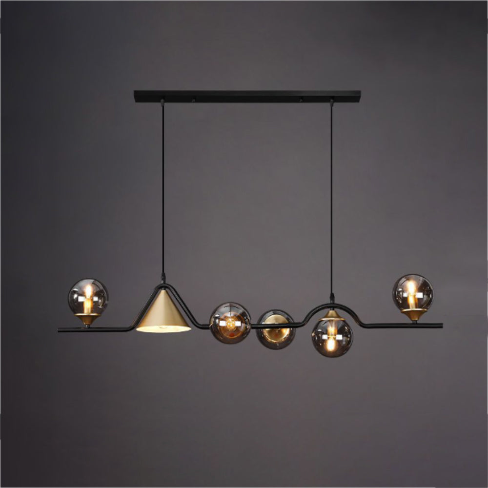 Arisha Moderno LED Lámpara Colgante Negro/Oro Vidrio Salón/Dormitorio