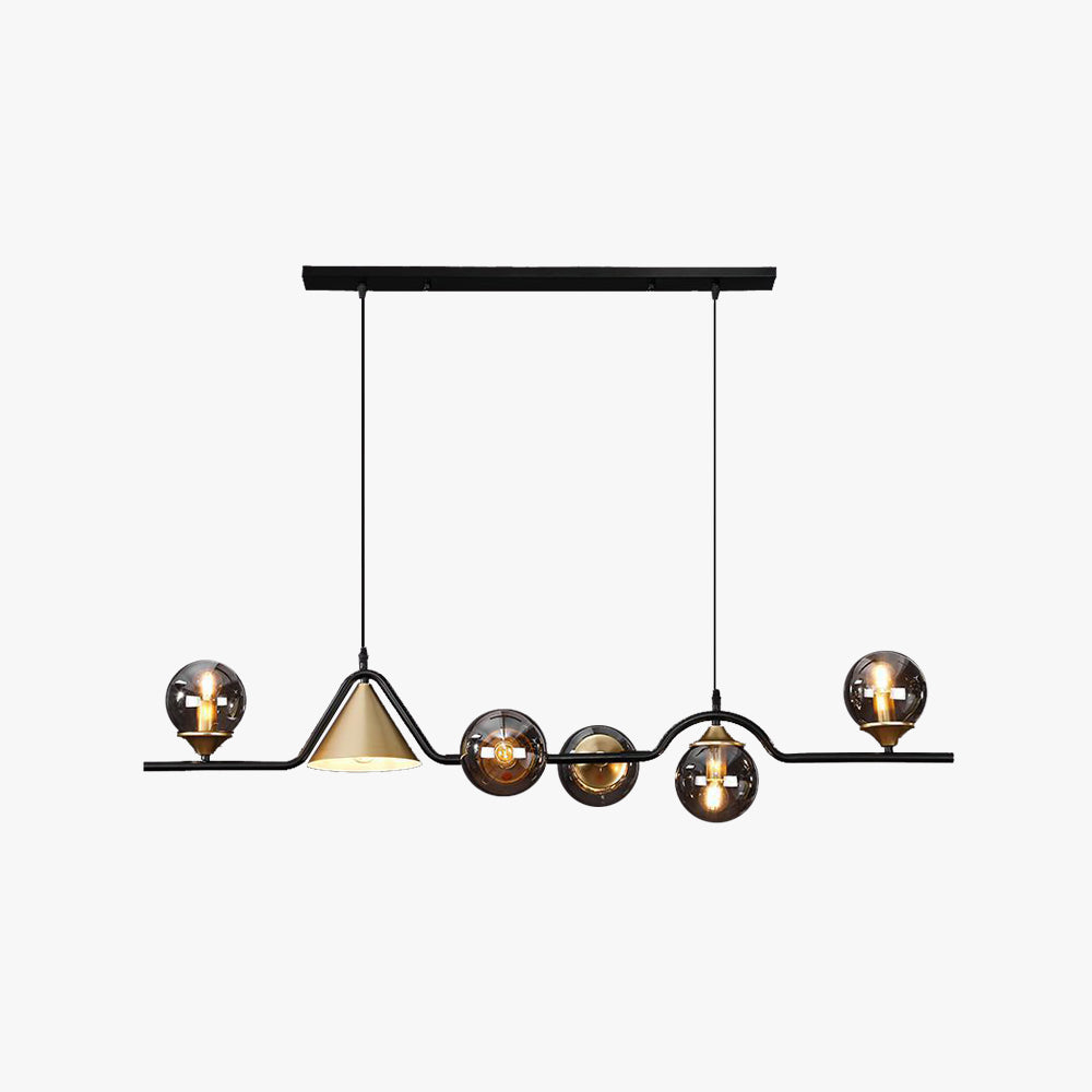 Arisha Moderno LED Lámpara Colgante Negro/Oro Vidrio Salón/Dormitorio