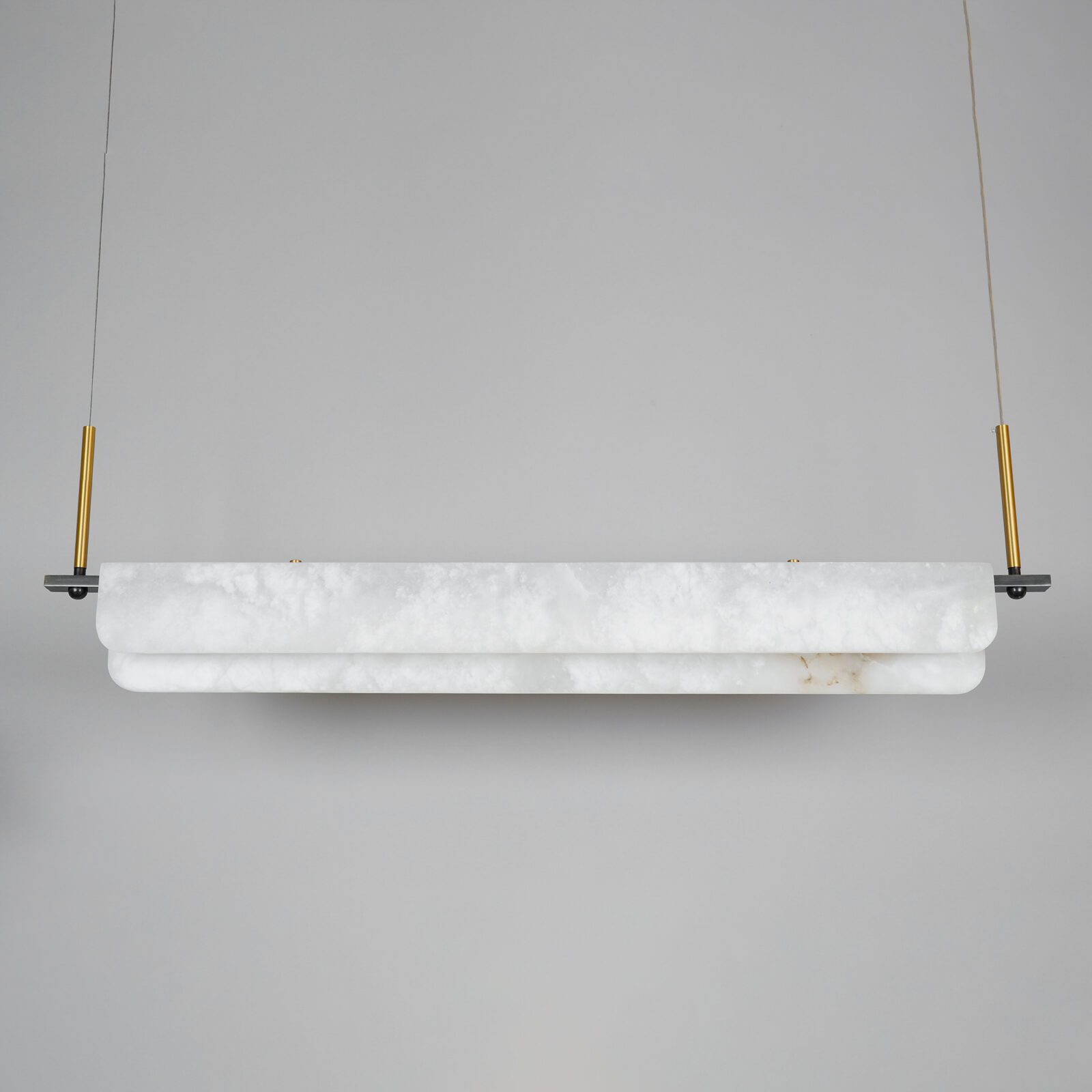 Eshaisra Modern Minimalist Metal Alabaster Pendant Light - Lamp Copper