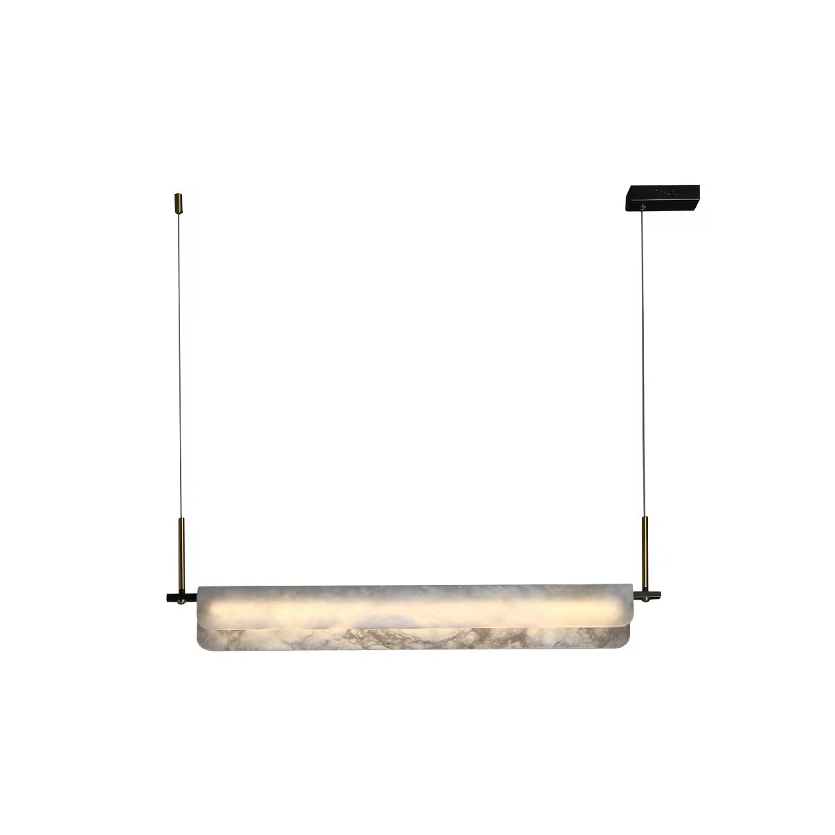 Eshaisra Modern Minimalist Metal Alabaster Pendant Light - Lamp Copper