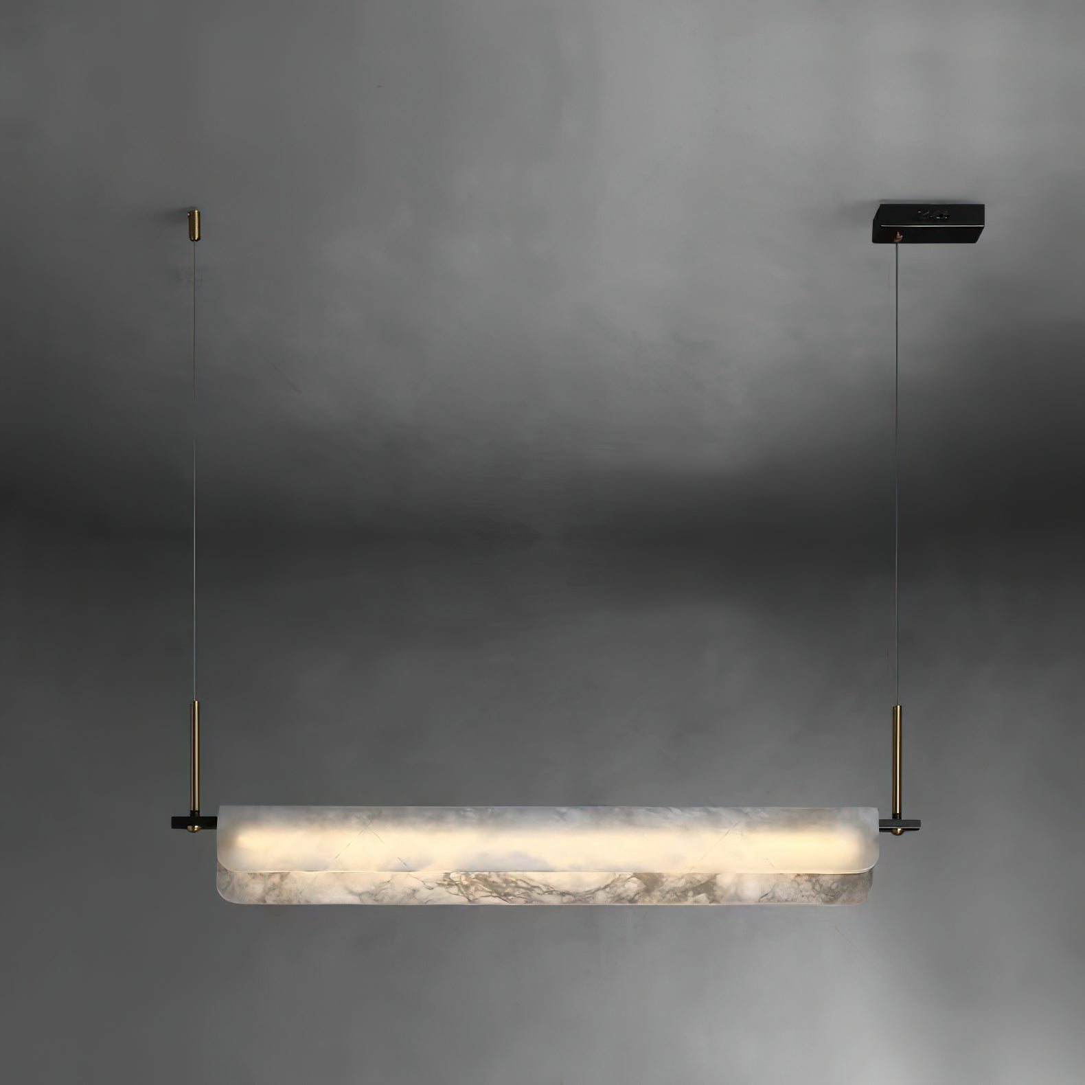Eshaisra Modern Minimalist Metal Alabaster Pendant Light - Lamp Copper