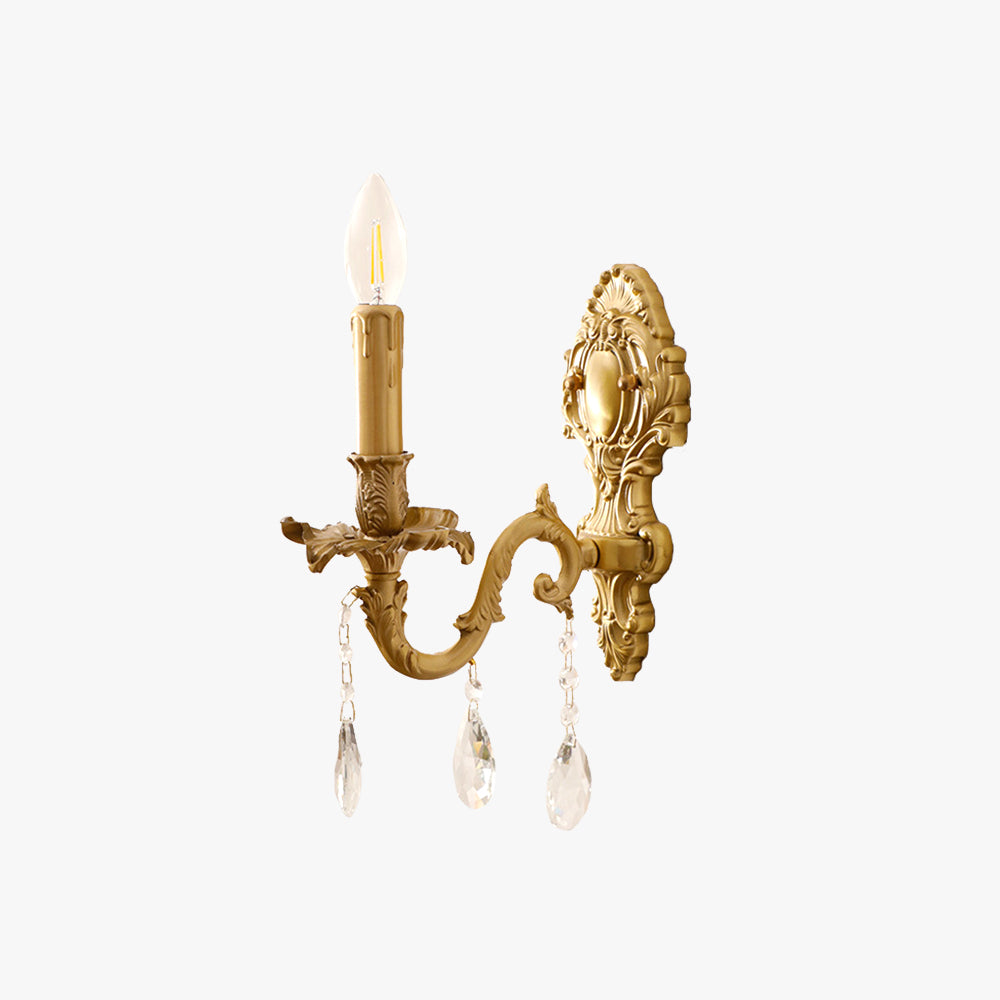 Silva Aplique de Pared LED de Lujo Vintage de Metal y Cristal