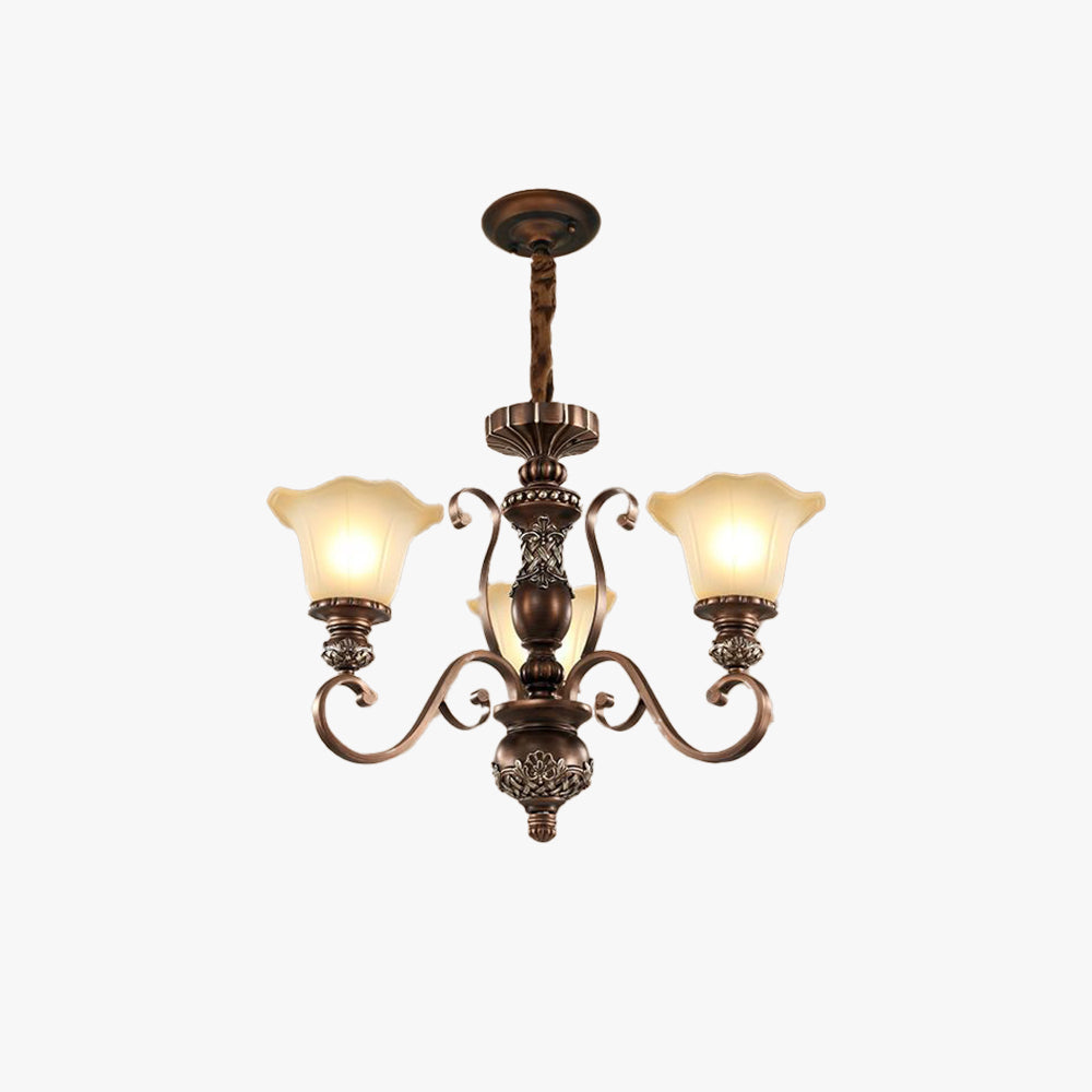 Arisha Retro Flor Lámpara Colgante Metal Vidrio Salón Dormitorio