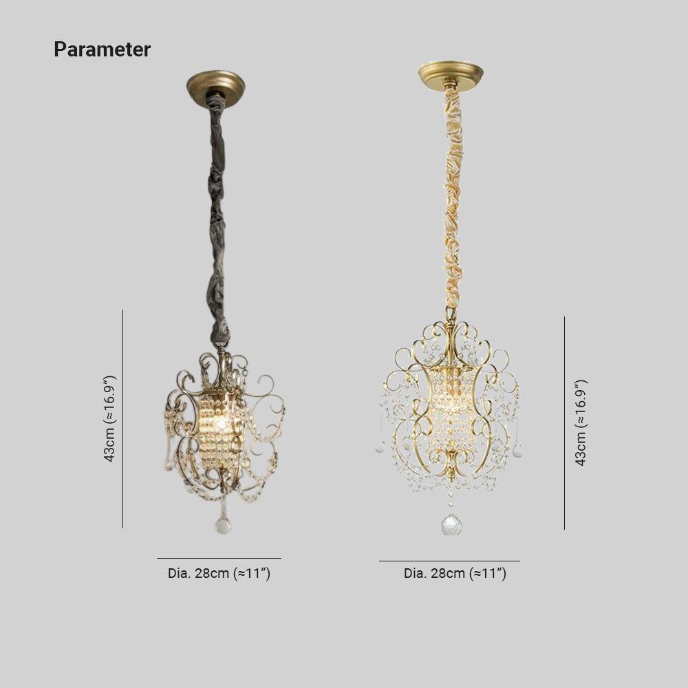 Silva Moderno Metal Cristal Lámpara Colgante Dormitorio