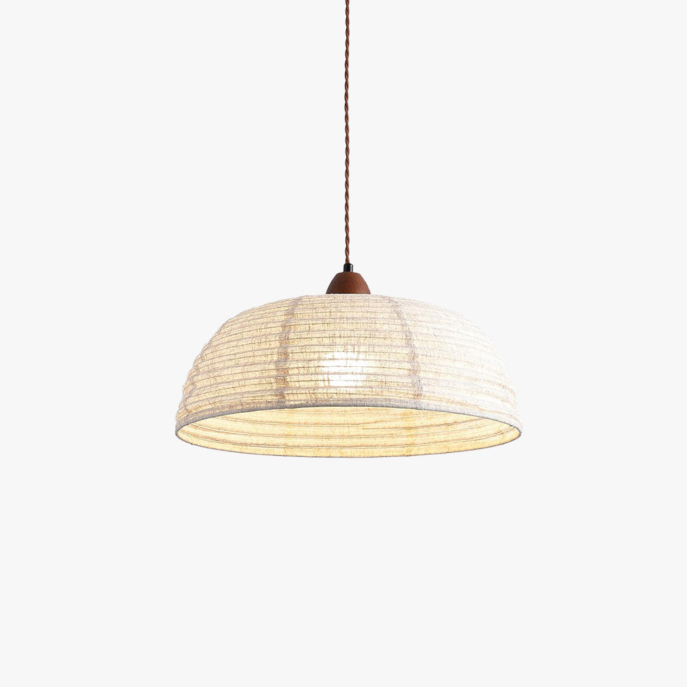 Ritta Retro Linterna Blanco Madera Tela Lámpara Colgante Estudio