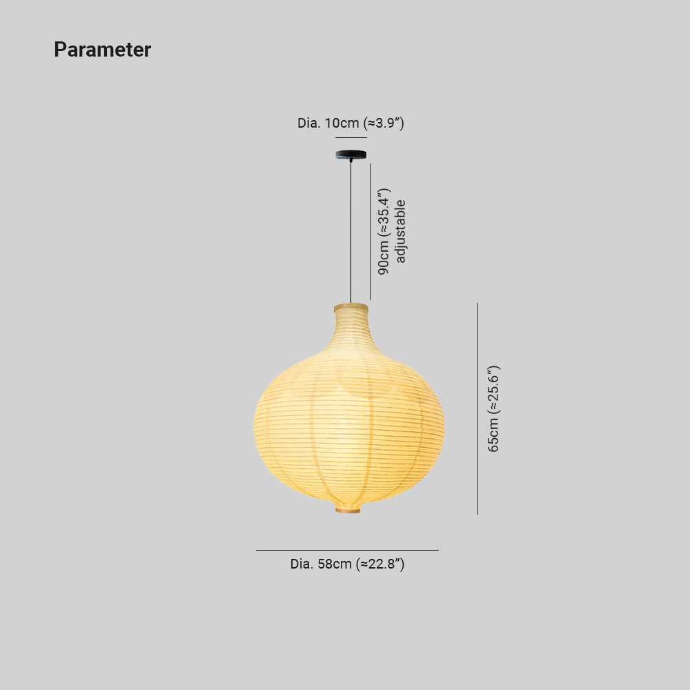 Ritta Japonés Diseño Globo Madera Papel LED Lámpara Colgante Salón