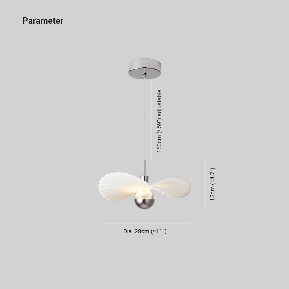 Ritta Diseño Pluma Metal Resina LED Lámpara Colgante Dormitorio