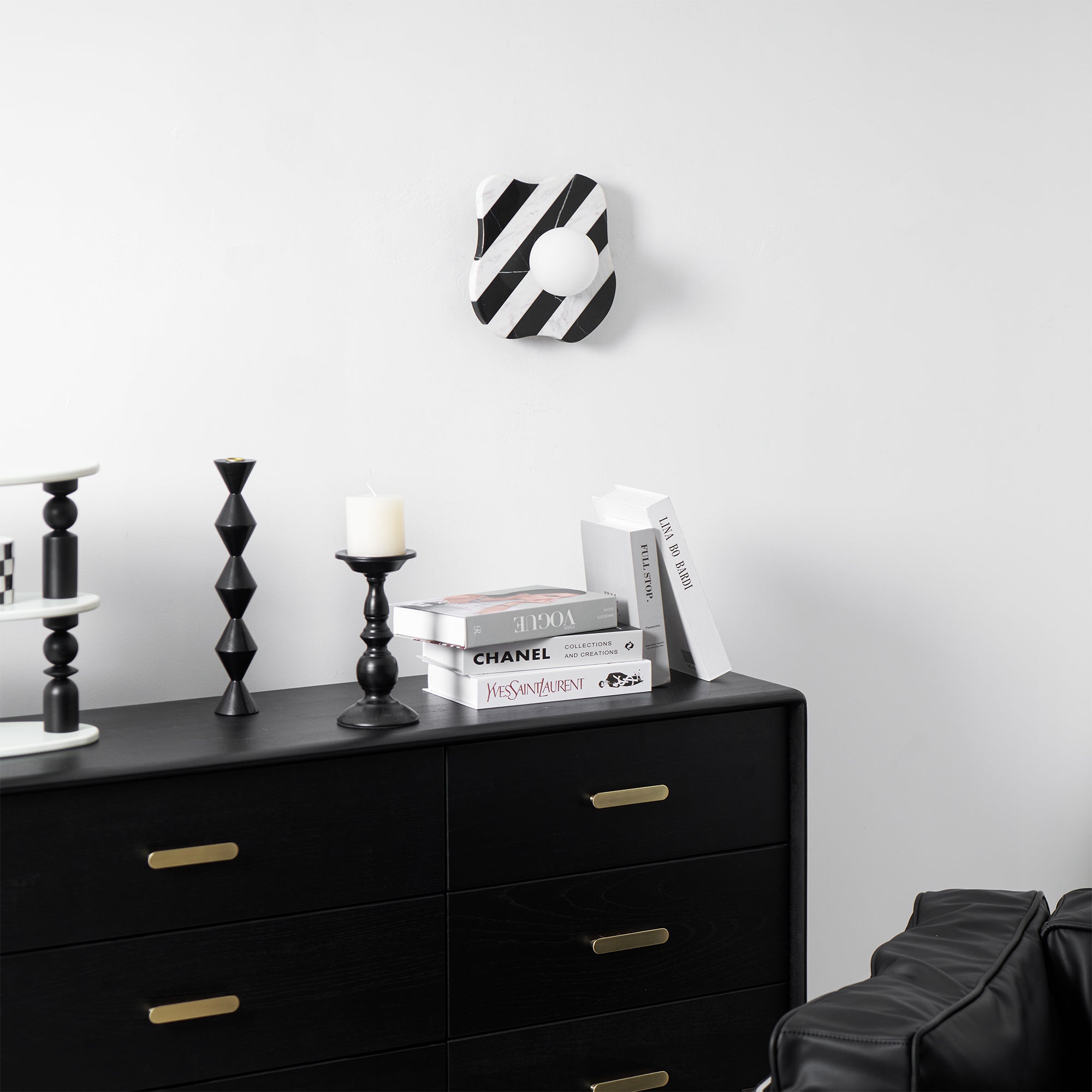 Curinis Individual Creativity Zebra Marble Glass Wall Lamp - Lamp Copper