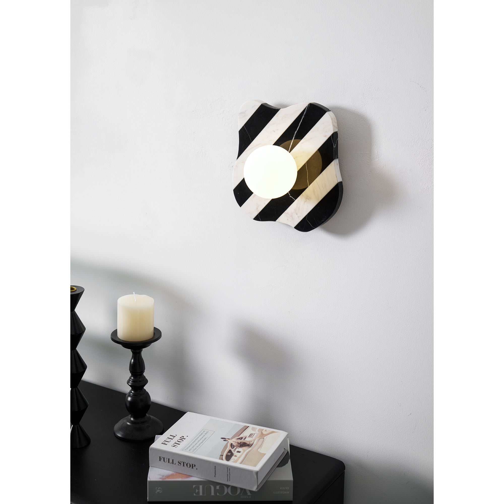 Curinis Individual Creativity Zebra Marble Glass Wall Lamp - Lamp Copper