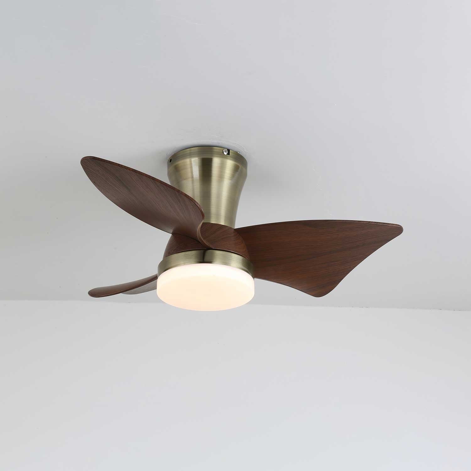 Vista angular del Ventilador de Techo Moderno Caspian con Luz.