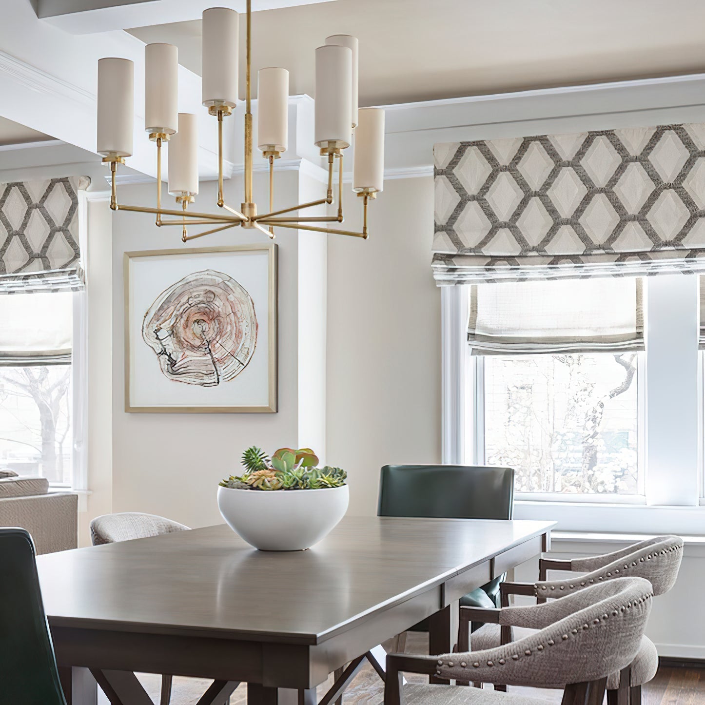 Artemis Chandelier Brass Fabric