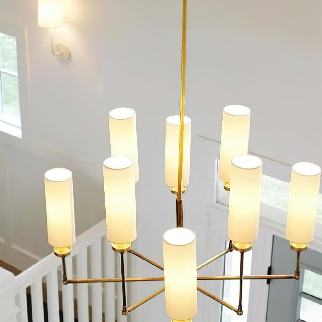 Artemis Chandelier Brass Fabric