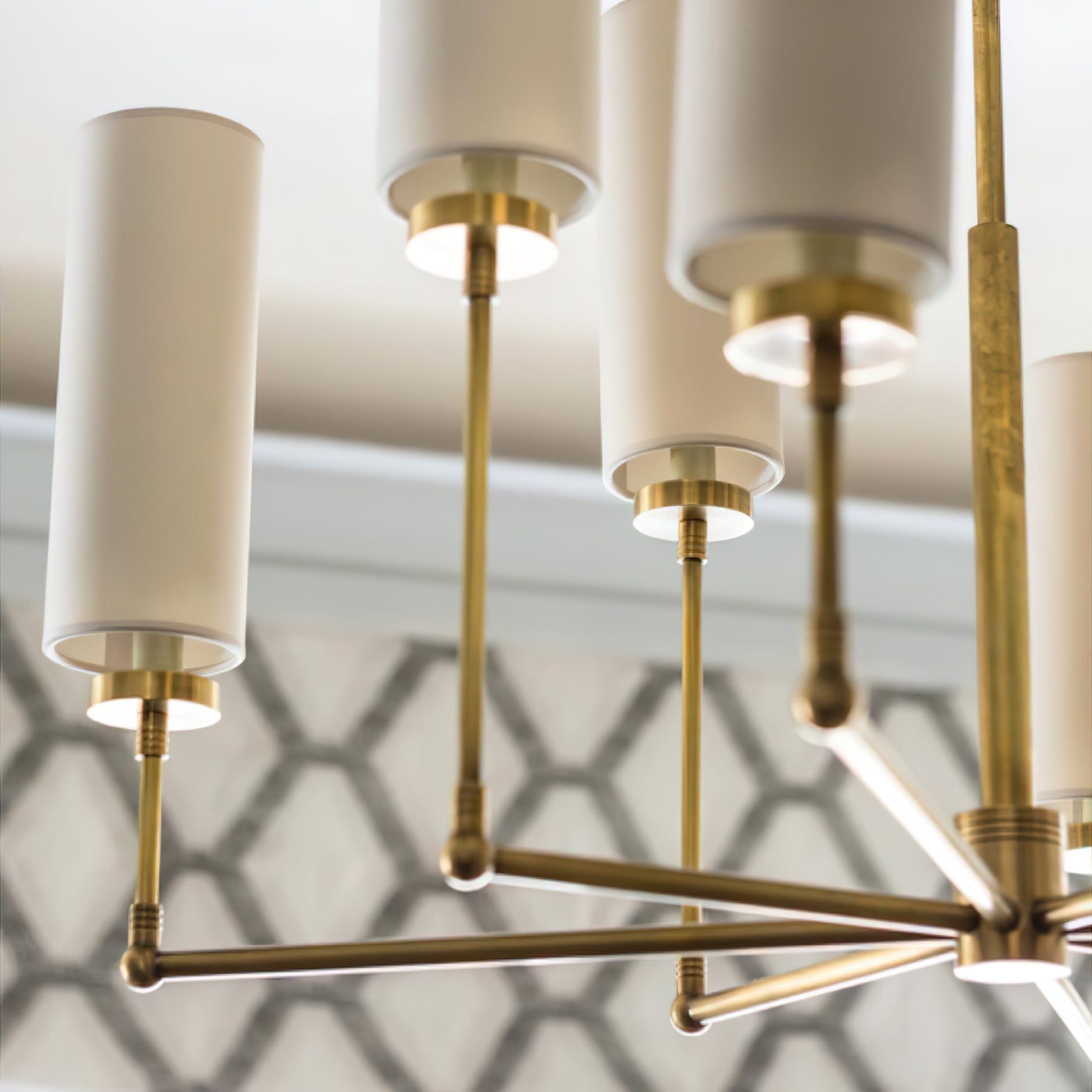 Artemis Chandelier Brass Fabric