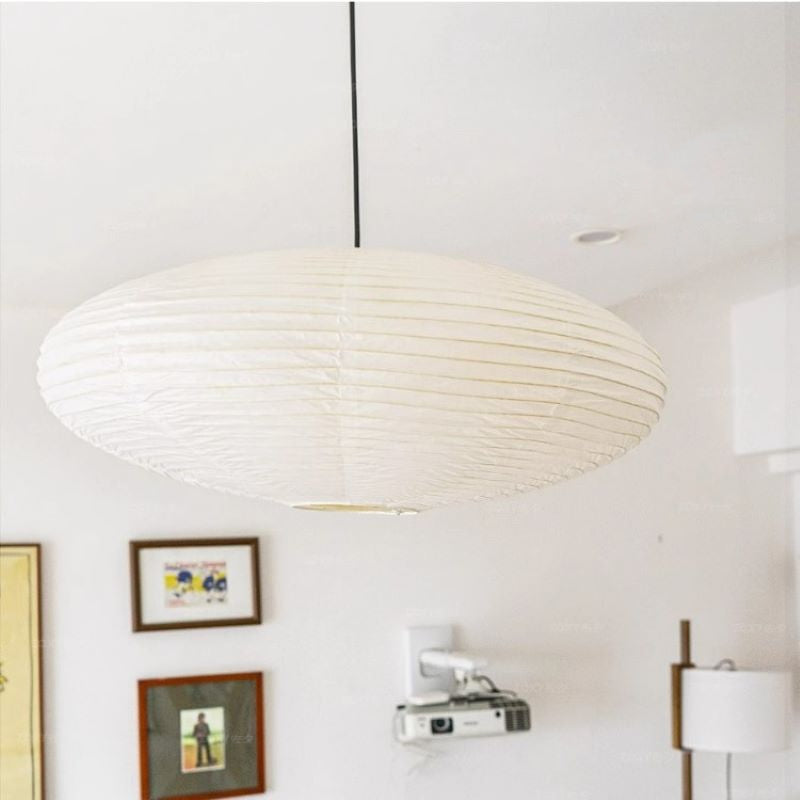 Ritta Wabi-sabi Retro Globo Metal Papel LED Lámpara Colgante Comedor