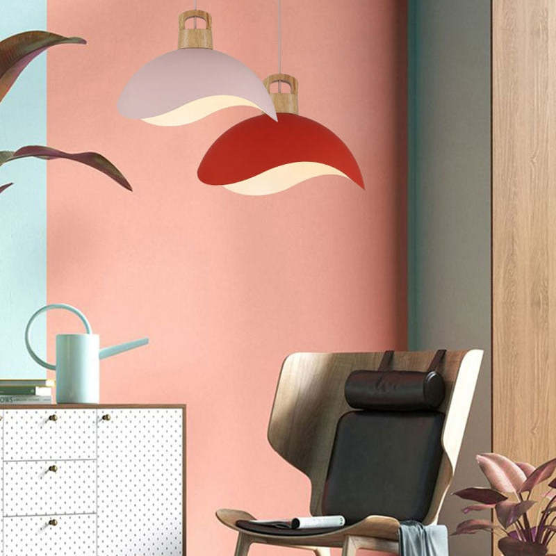 Valentina Decorativa Metal Minimalista Lámpara Colgante Madera