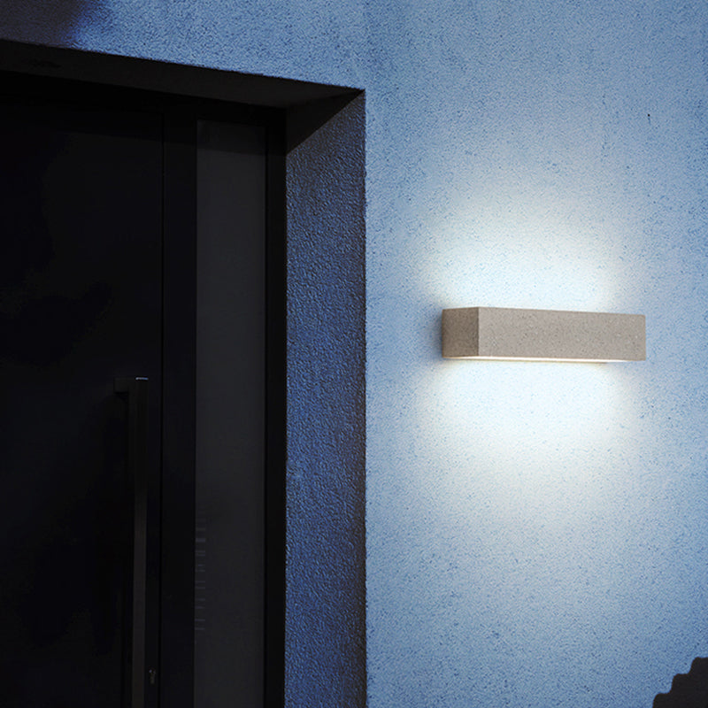 Edge Moderno Rectangular Metal/Acrílico LED Aplique de Pared Exterior Negro/Blanco