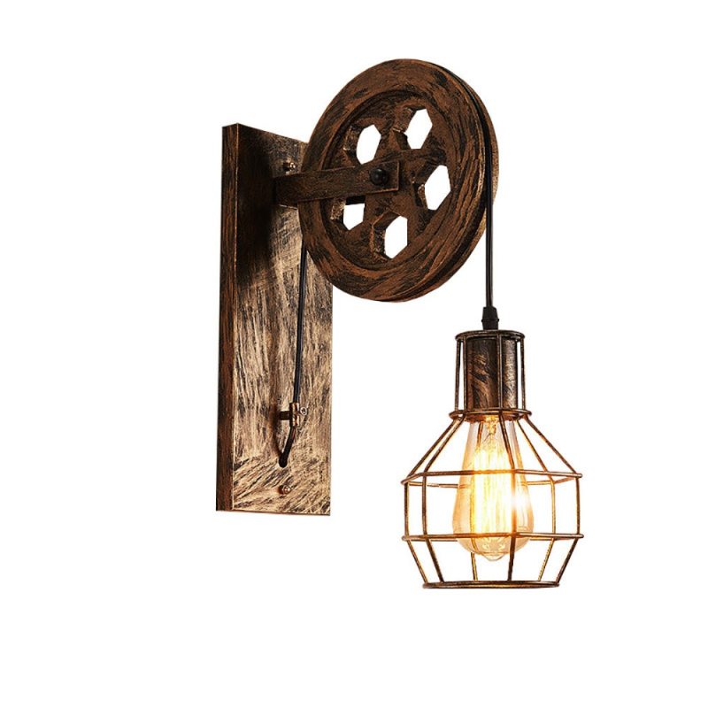 Silva Vintage Industrial LED Aplique de Pared Bronce/Negra