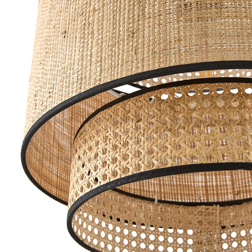 Ritta Natural Metal/Ratán Lámpara Colgante Marrón