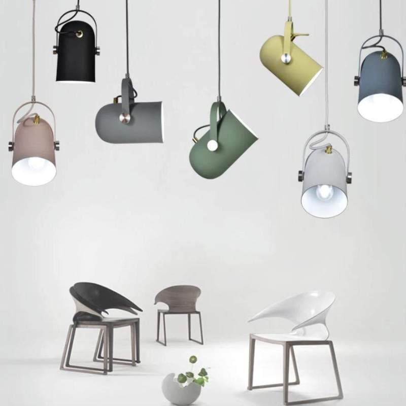 Valentina Moderna Industrial Geométrica Metal Lámpara Colgante Multicolor