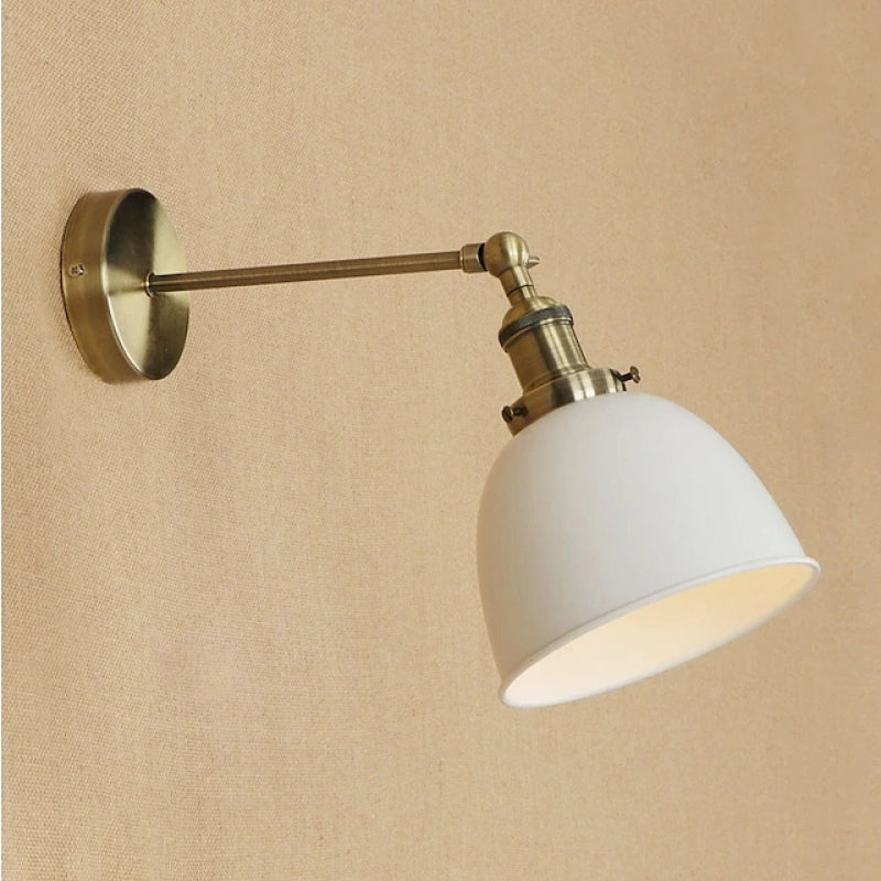 Epoch Vintage Domo Metal LED Aplique de Pared Negro/Blanco/Gris