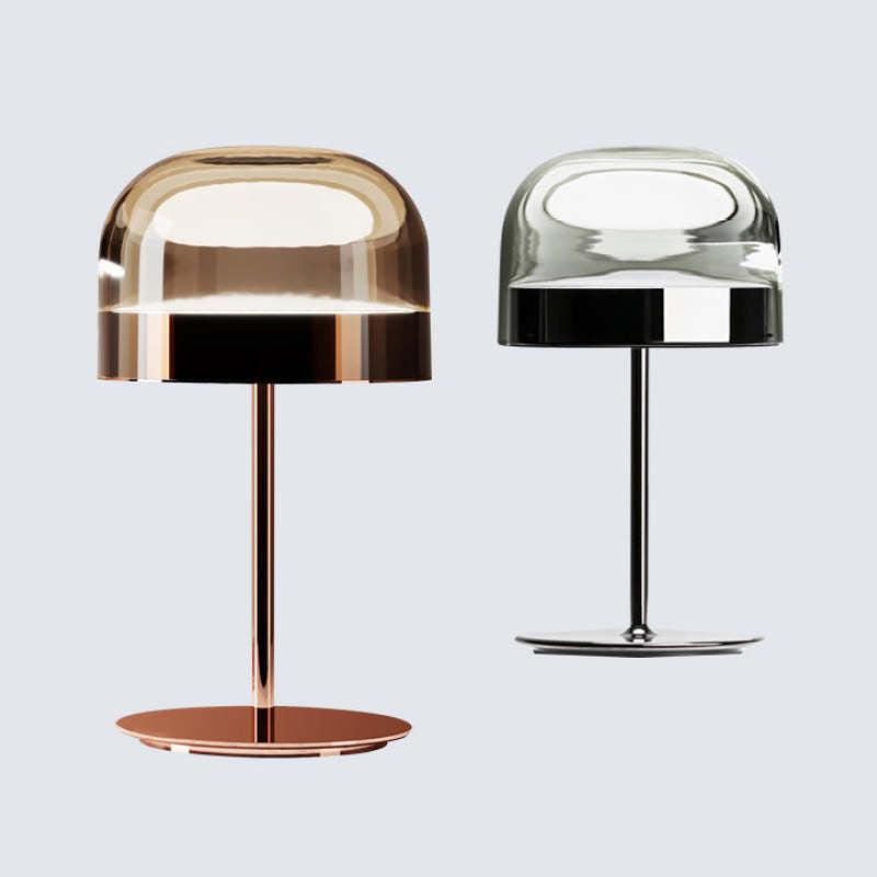 Valentina Moderna Nórdica Vidrio/Metal Lámpara de Mesa Negra/Rosa Oro
