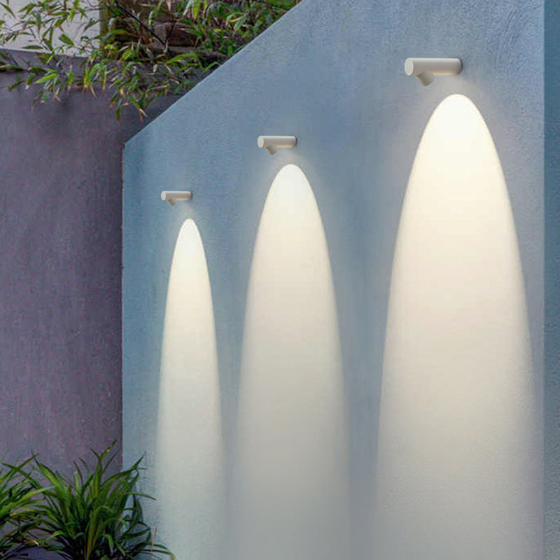 Ray Moderno Tubular Metal LED Aplique de Pared Exterior Negro/Blanco