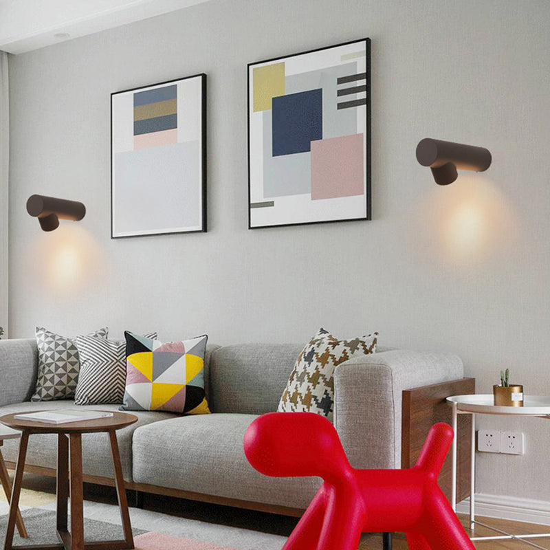 Ray Moderno Tubular Metal LED Aplique de Pared Exterior Negro/Blanco