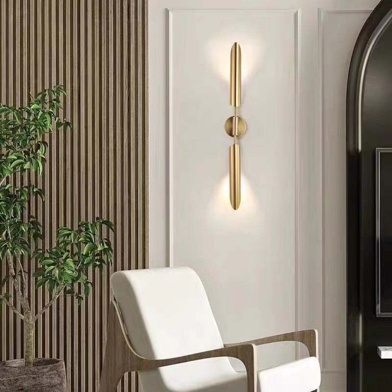 Arisha Posmoderno Doble Foco Metal Aplique de Pared Dorado