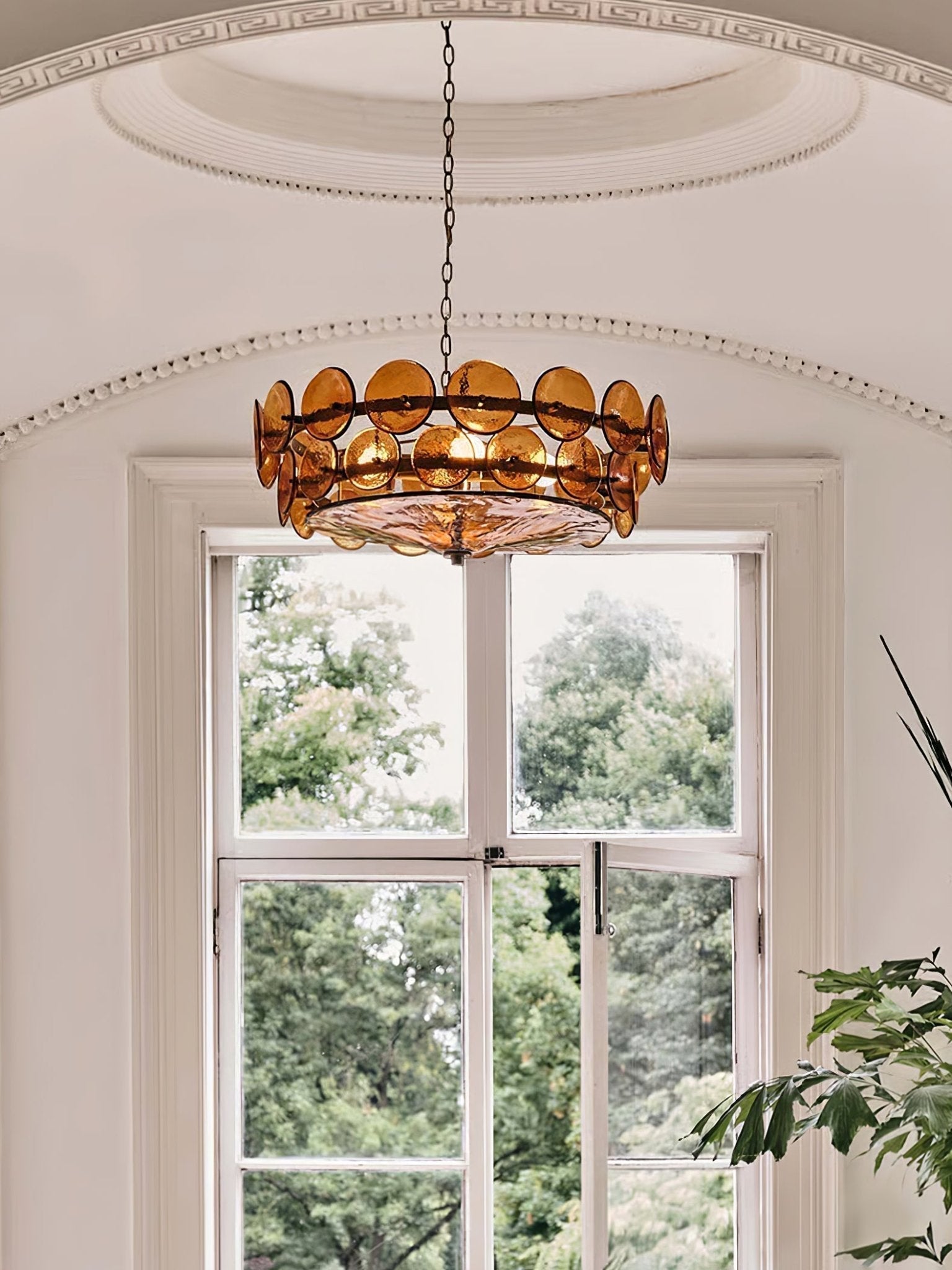 Aurora Chandelier Murano Glass Disc Vintage - Letslighting