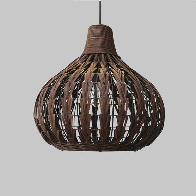 Arisha Vintage Natural Globo Metal/Rota Lámpara Colgante Marrón