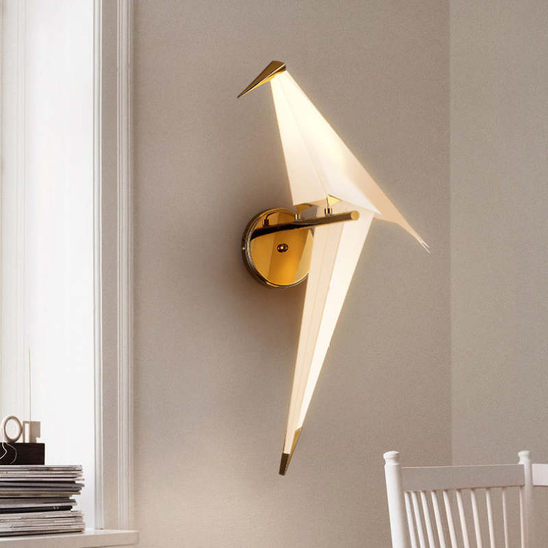 Arisha Art Déco Pájaro Metal/Acrílico LED Aplique de Pared Blanco