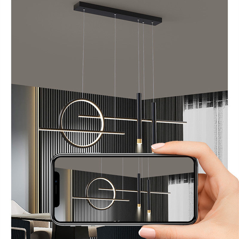 Arisha Moderna Geométrica Metal Lámpara Colgante Negra/Dorada