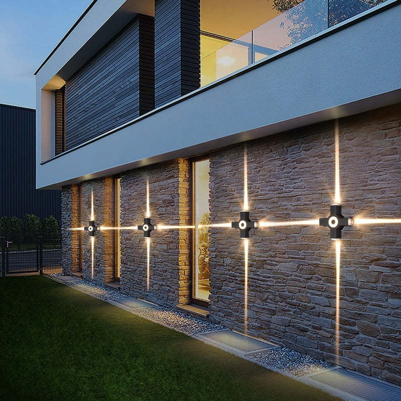 Ray Industrial LED Geométrico Metal/Acrílico Aplique de Pared Negro