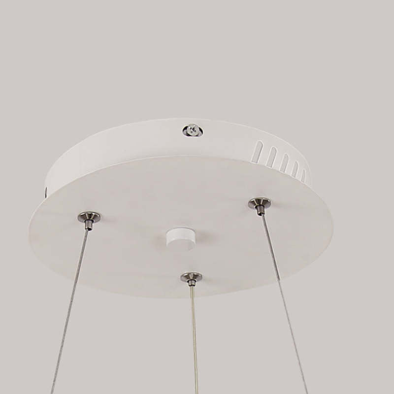 Muto Natural Anillo Acrílico LED Lámpara Colgante Madera