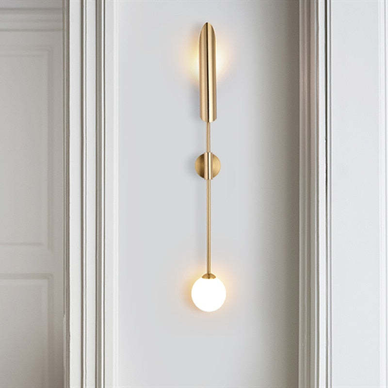 Arisha Posmoderno Doble Foco Metal Aplique de Pared Dorado