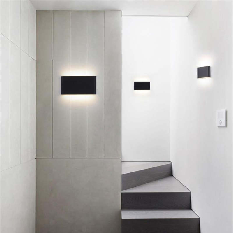 Orr Moderna LED Rectangular Metal/Acrílico Aplique de Pared Blanca/Negra