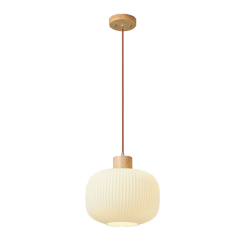 Muto Moderna Madera/Vidrio Lámpara Colgante Blanca