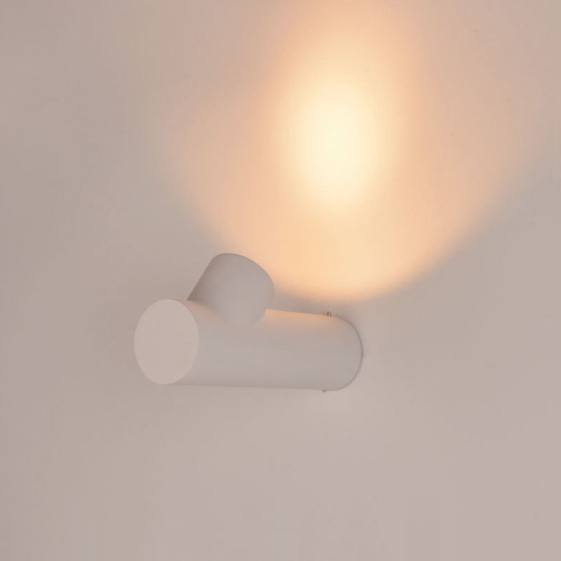 Ray Moderno Tubular Metal LED Aplique de Pared Exterior Negro/Blanco