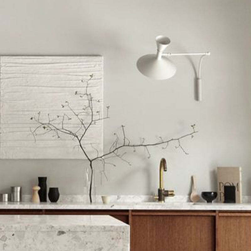 Epoch Moderno Diseño Metal Aplique de Pared Blanco/Negro/Gris